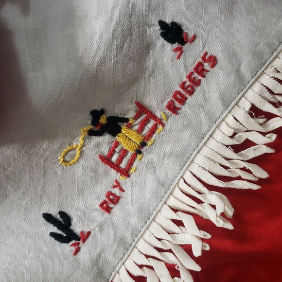 Vintage 1950s Roy Rogers Frontier Wear Western Red Fringe Boys Shirt, Size 8 - Picture 3 of 9